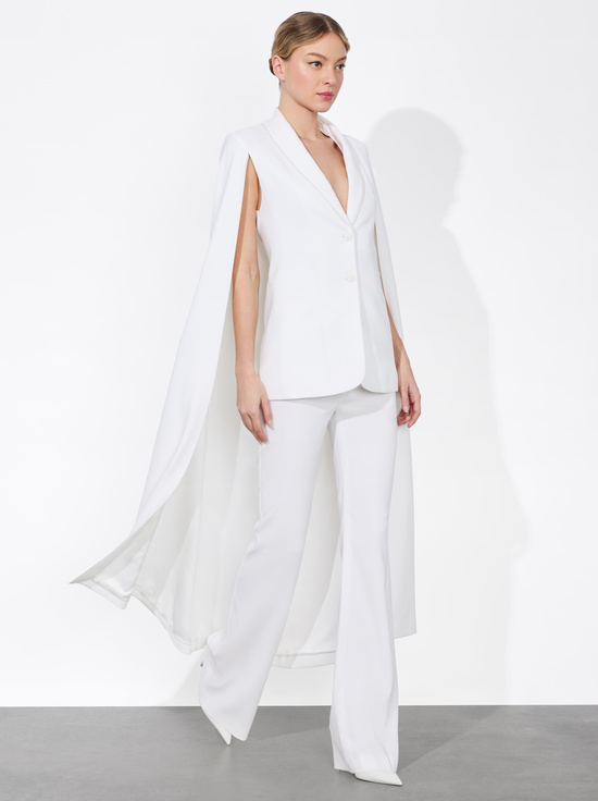 OFF WHITE-ESTHER CAPE SLEEVE MAXI BLAZER