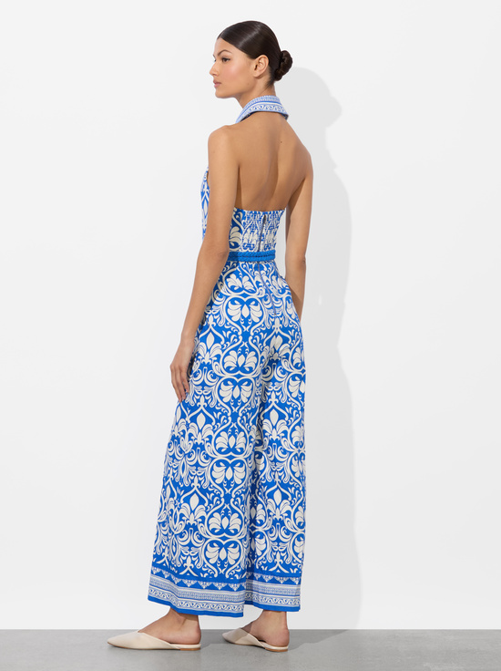 SOIREE TRUE BLUE-ALARA LINEN JUMPSUIT