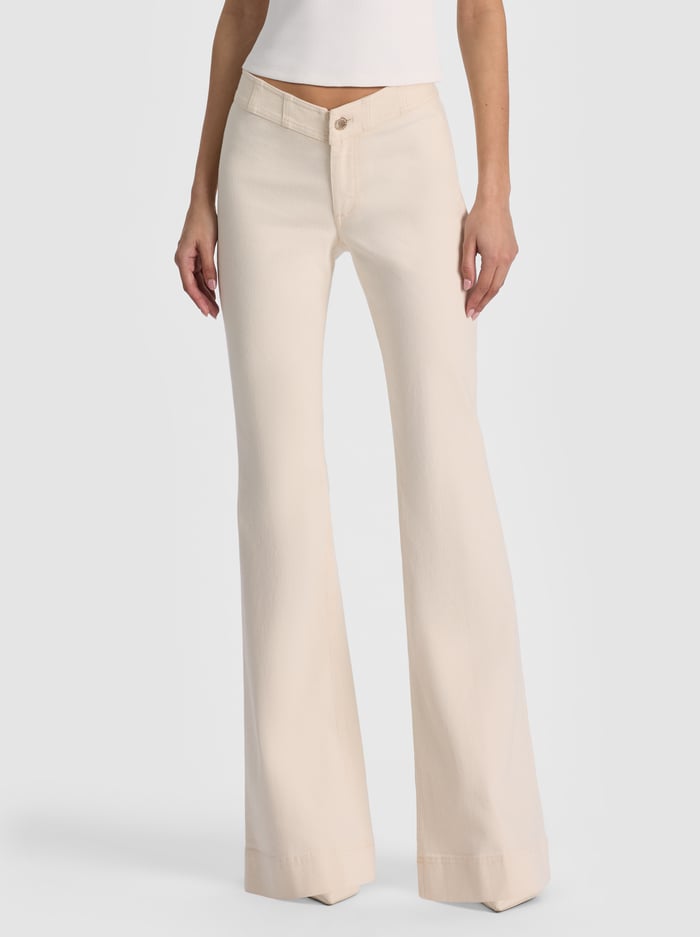 CHELSEA V-WAIST JEAN - OFF WHITE - ALICE + OLIVIA
