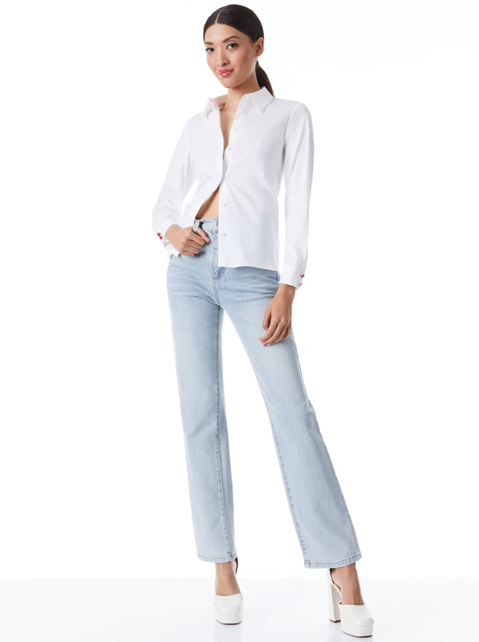 WILLA SILK BLOUSE - WHITE image 2 - Alice And Olivia
