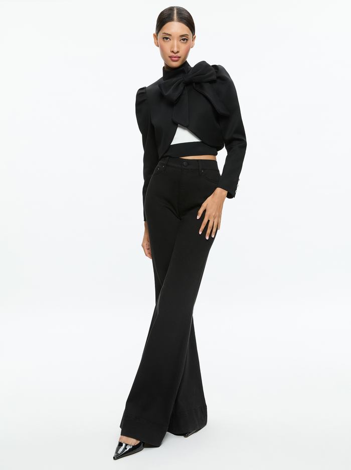 ADDISON BOW JACKET - BLACK/BLACK image 3 - Alice And Olivia