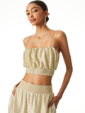 WENDEE RUCHED CROP TOP - GOLD