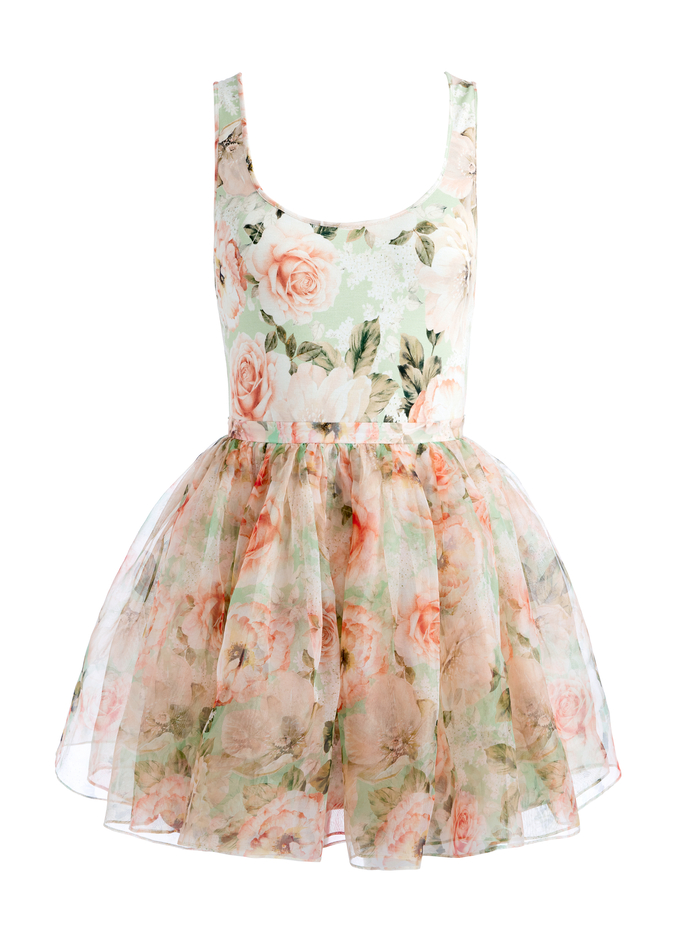 CHARA MINI DRESS - MORNINGSIDE FLORAL PISTACHIO image 5 - Alice And Olivia