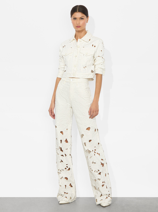 OFF WHITE-CHLOE EYELET DENIM JACKET