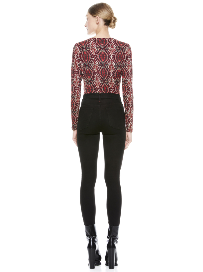 DELAINA CREW NECK CROP TOP - DIAMOND MAGIC BORDEAUX image 1 - Alice And Olivia