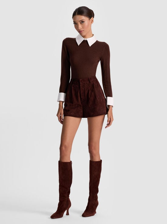 DARK CHOCOLATE-CONRY SUEDE SHORT
