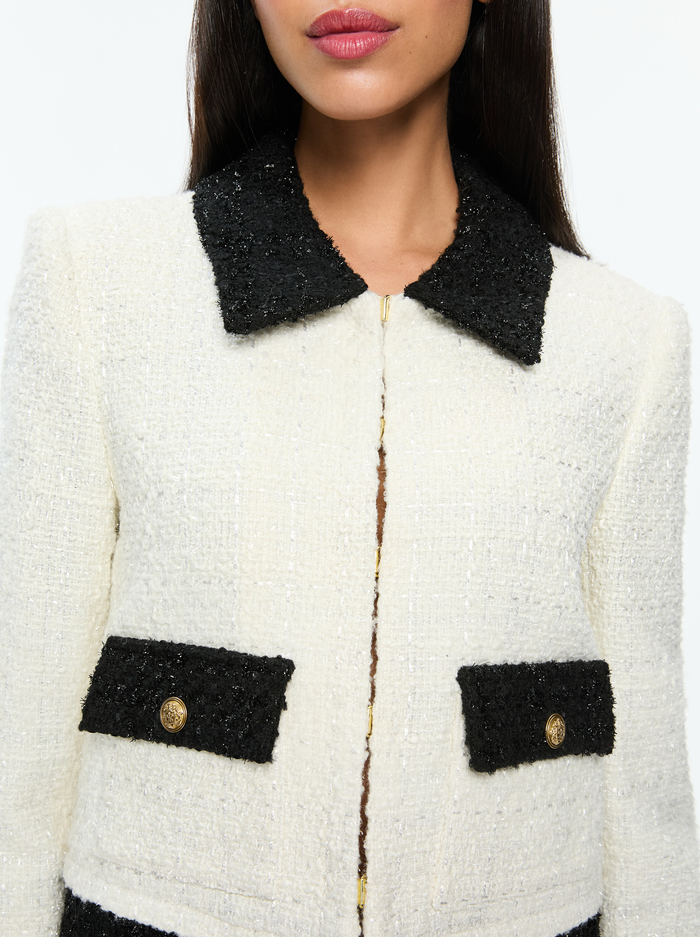 TOPHER JACKET - OFF WHITE/BLACK image 3 - Alice And Olivia
