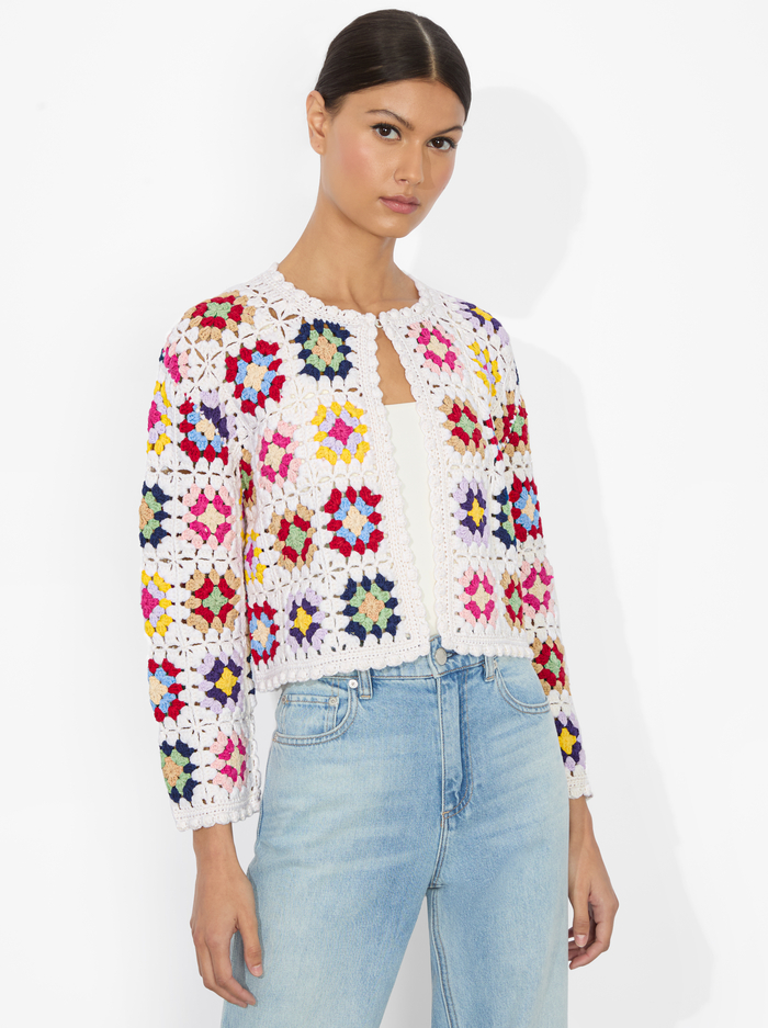 ANDERSON CROCHET CARDIGAN - MULTI - Alice And Olivia