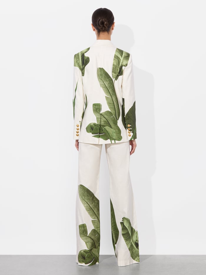 ELNA LINEN BLAZER - JUNGLE PALM OFF WHITE image 3 - Alice And Olivia