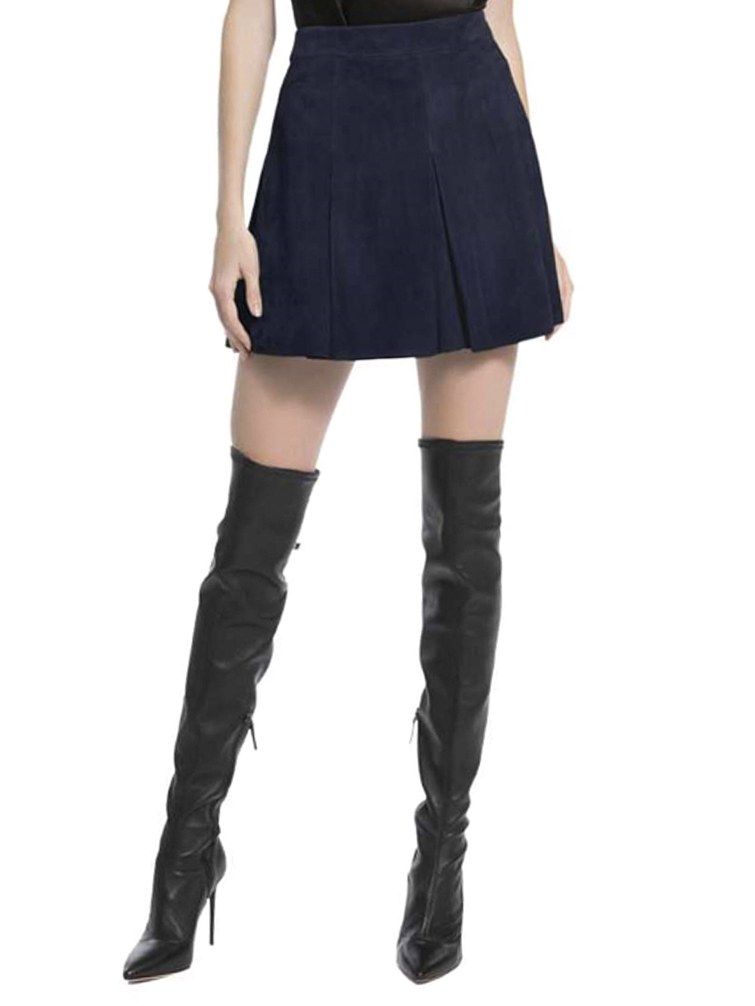 suede leather mini skirt