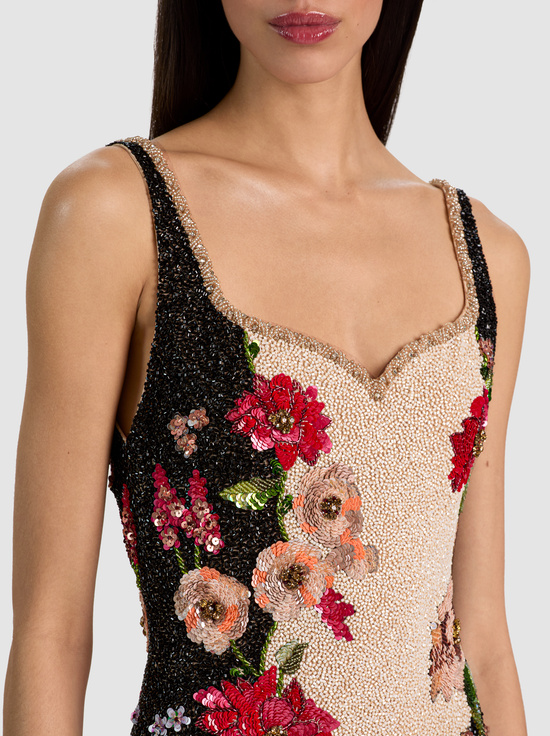FLORAL RADIANCE-EVE EMBELLISHED MINI DRESS
