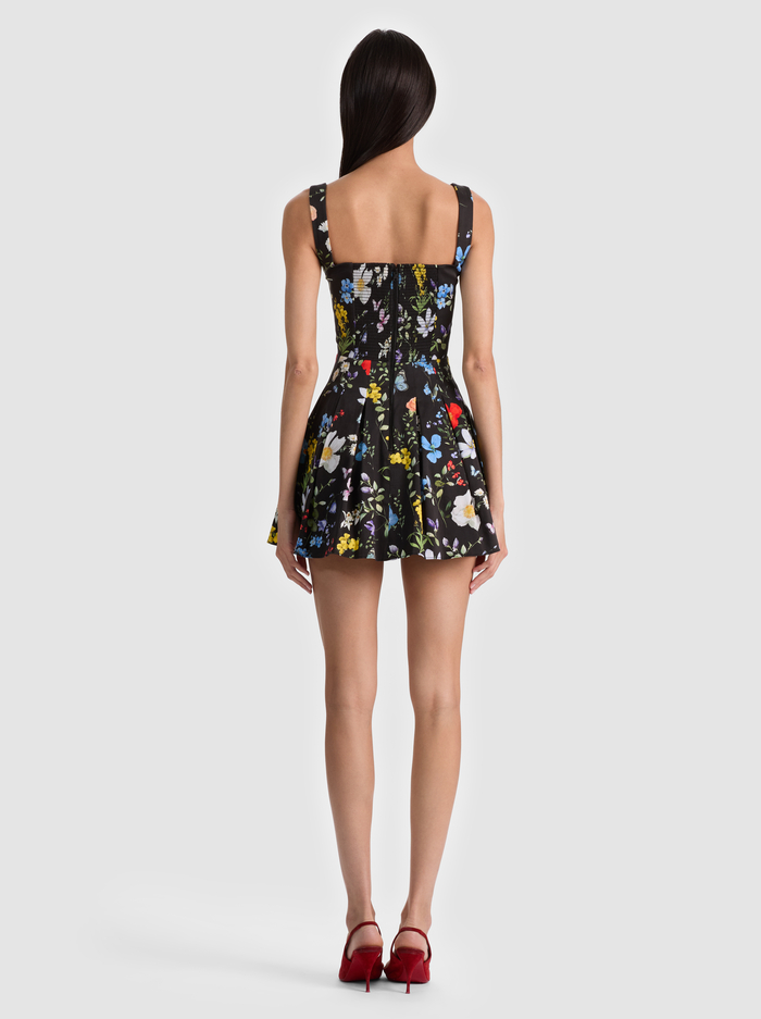 VEDA MINI DRESS - TWISTING VINES BLACK image 2 - ALICE + OLIVIA