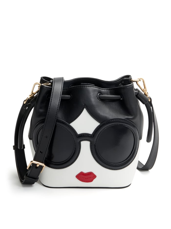 STACEFACE BUCKET BAG - BLACK/OFF WHITE MULTI - ALICE + OLIVIA