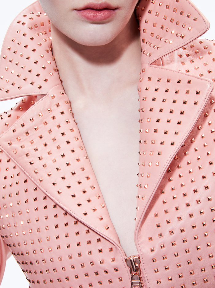 YARDLEY LEATHER JACKET - ROSE/ROSE GOLD image 3 - ALICE + OLIVIA