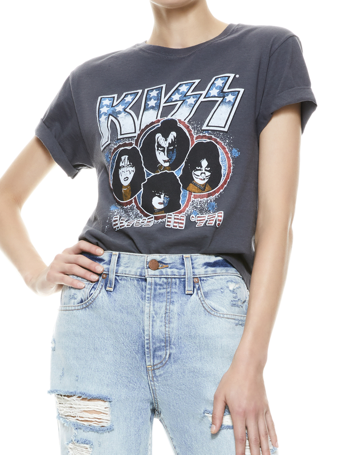 MILO KISS TEE - GREY/MULTI image 3 - Alice And Olivia