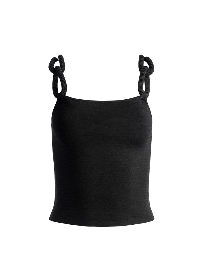 GRETEL TOP WITH CHAIN CORD STRAPS - BLACK image 5 - Alice And Olivia