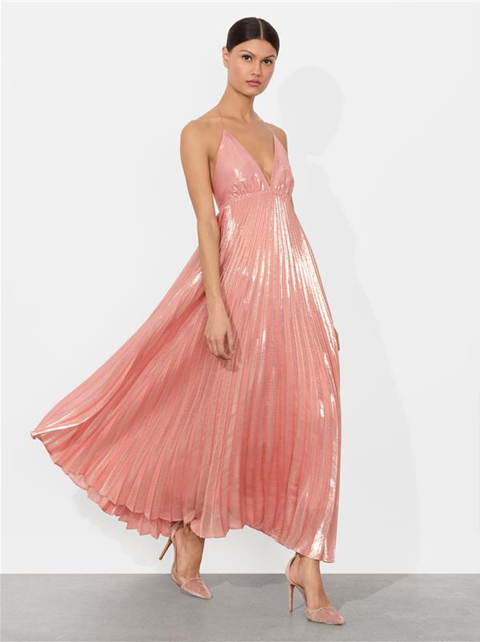 ADALYN HALTER MAXI DRESS - DUSTY ROSE - Alice And Olivia