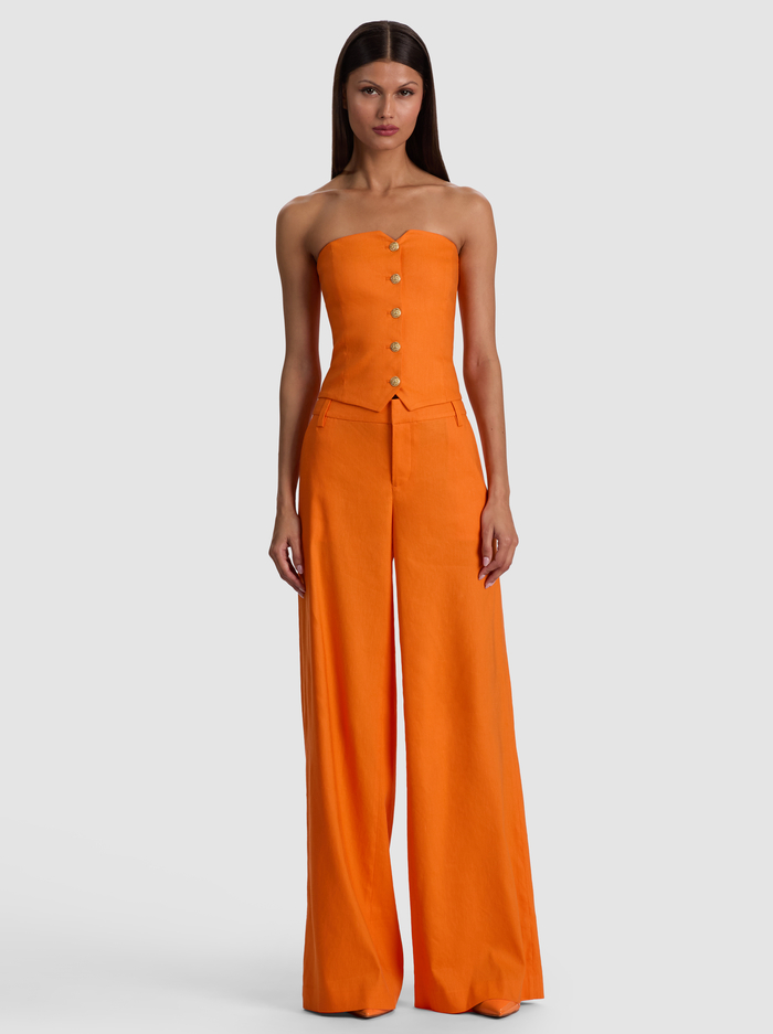 KELCEY STRAPLESS LINEN VEST - ORANGE PEEL image 1 - ALICE + OLIVIA