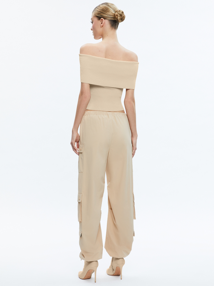 SHARA PARACHUTE CARGO PANT - ALMOND image 2 - Alice And Olivia