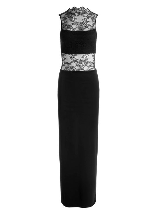 BLACK-NICHOL LACE MAXI DRESS