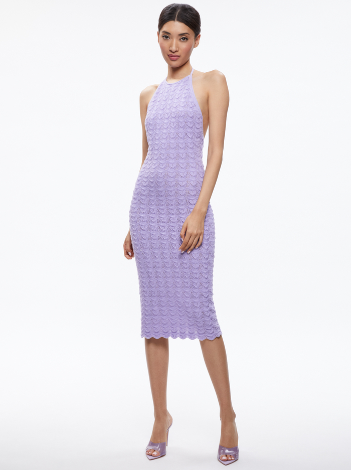 JONE CROCHET HALTER DRESS - SOLSTICE - Alice And Olivia