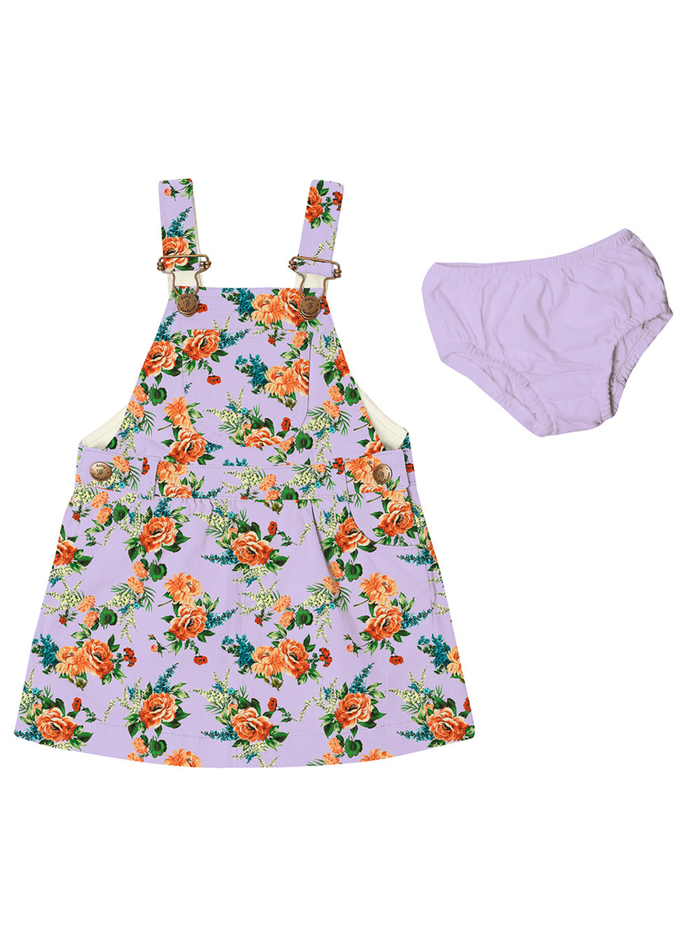 A+O x DOTTY DUNGAREES OVERALL DRESS - FLORAL EXPRESS SM LAVENDER image 5 - Alice And Olivia