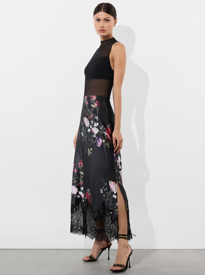 MAEVE VELVET SLIP SKIRT - FLORAL DREAMS image 4 - Alice And Olivia