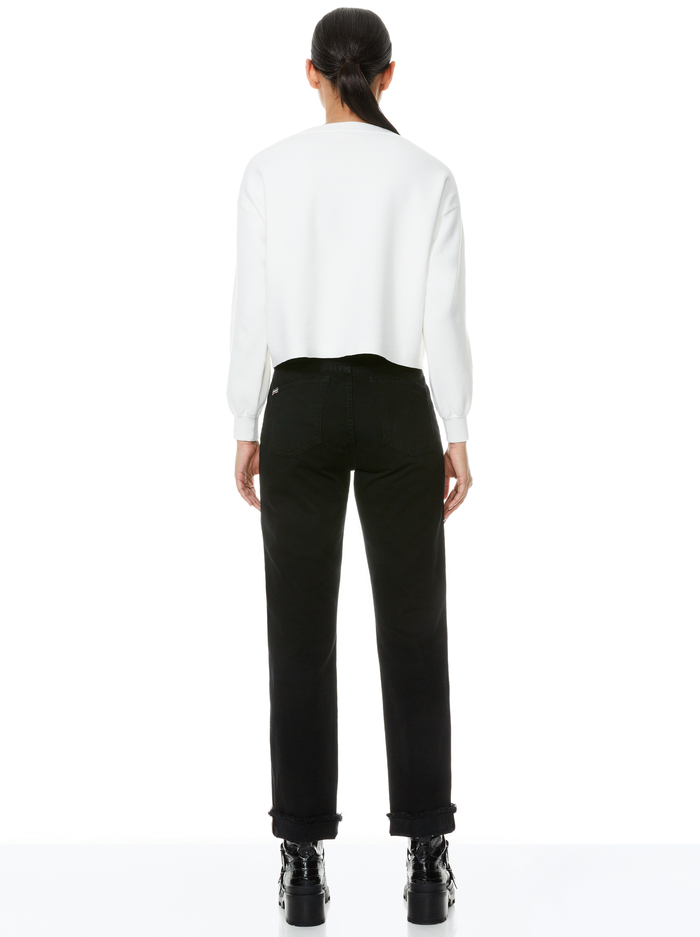 NORA REVERSIBLE DRAWCORD PULLOVER - SOFT WHITE image 1 - Alice And Olivia