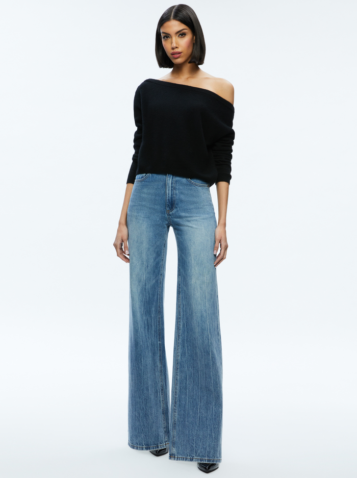 SHERRELL CASHMERE PULLOVER - BLACK image 2 - Alice And Olivia