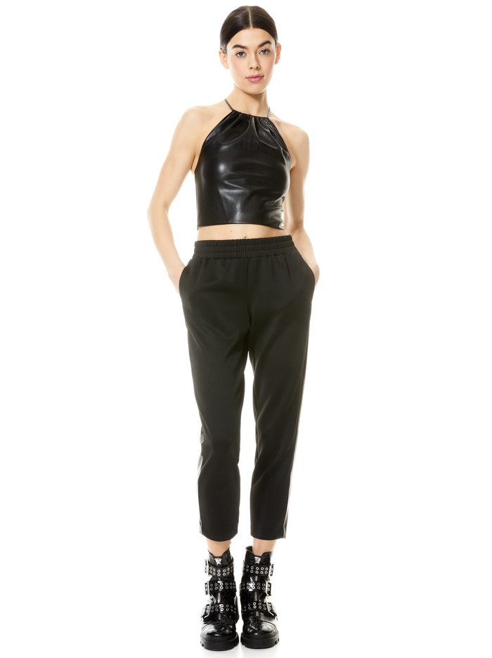 BENNY TAPERED PULL ON PANT - BLACK image 2 - Alice And Olivia