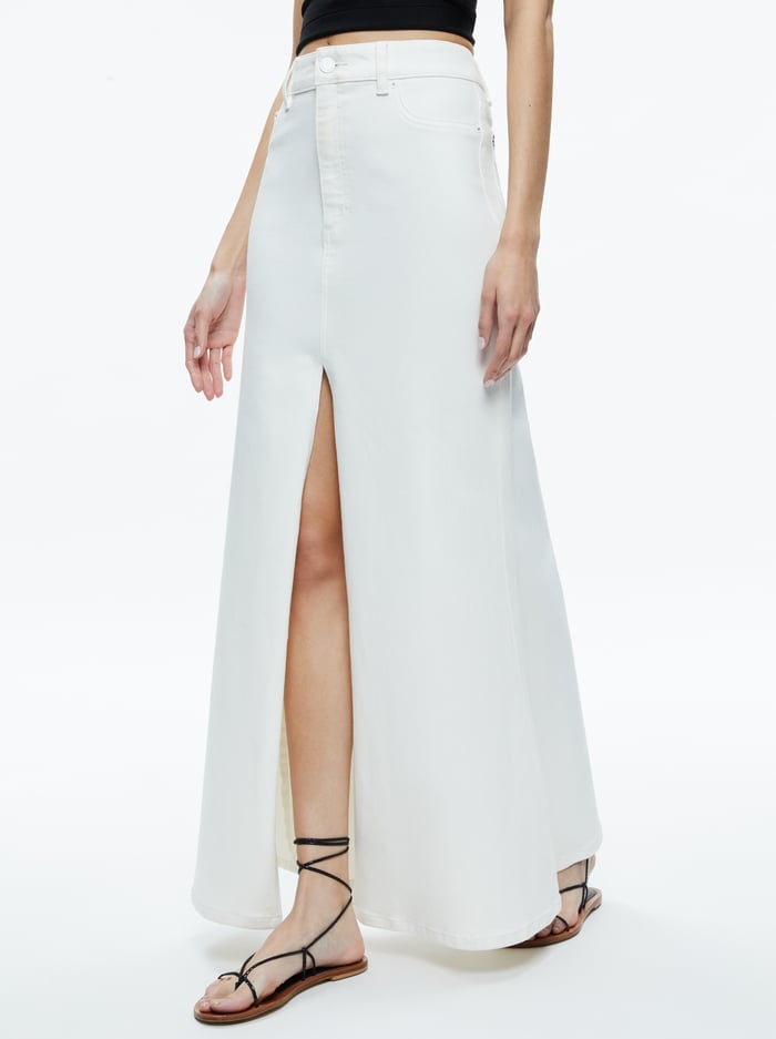 RYE HIGH RISE MAXI SKIRT - OFF WHITE - Alice And Olivia