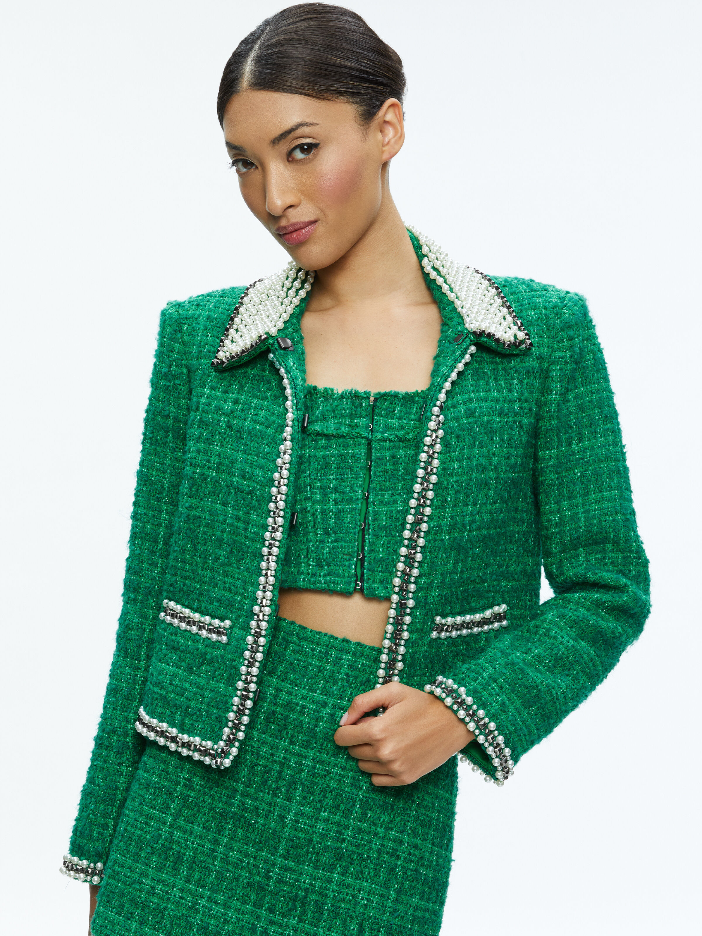 Alice and olivia embellished jacket clearance
