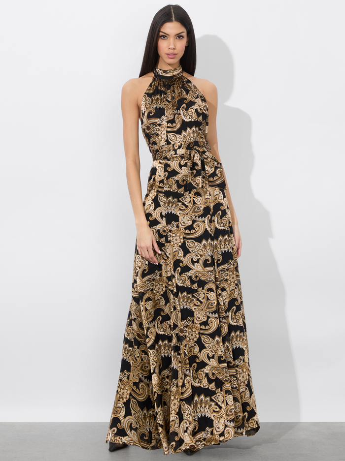 DITA MAXI DRESS - SPRING PAISLEY BLACK image 3 - Alice And Olivia