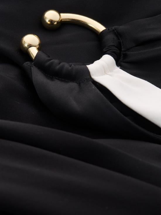 BLACK/OFF WHITE-GWENDOLYN CUTOUT MAXI DRESS