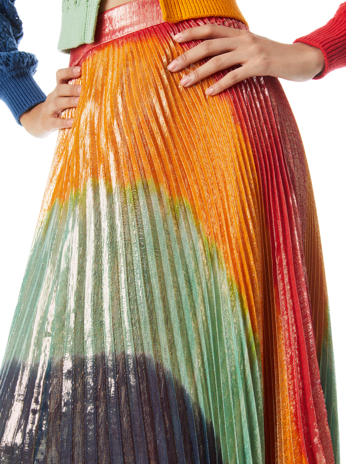 KATZ PLEATED MAXI SKIRT - RAVE DIP DYE image 3 - Alice And Olivia