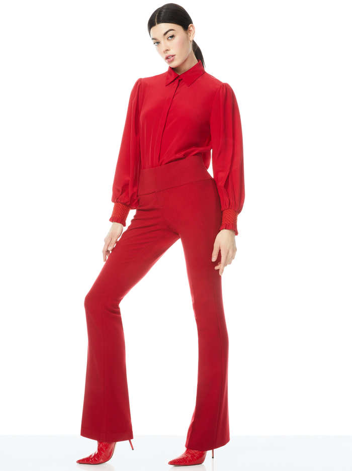 WILLA BOUSON SLEEVE TOP - DEEP RUBY image 2 - Alice And Olivia