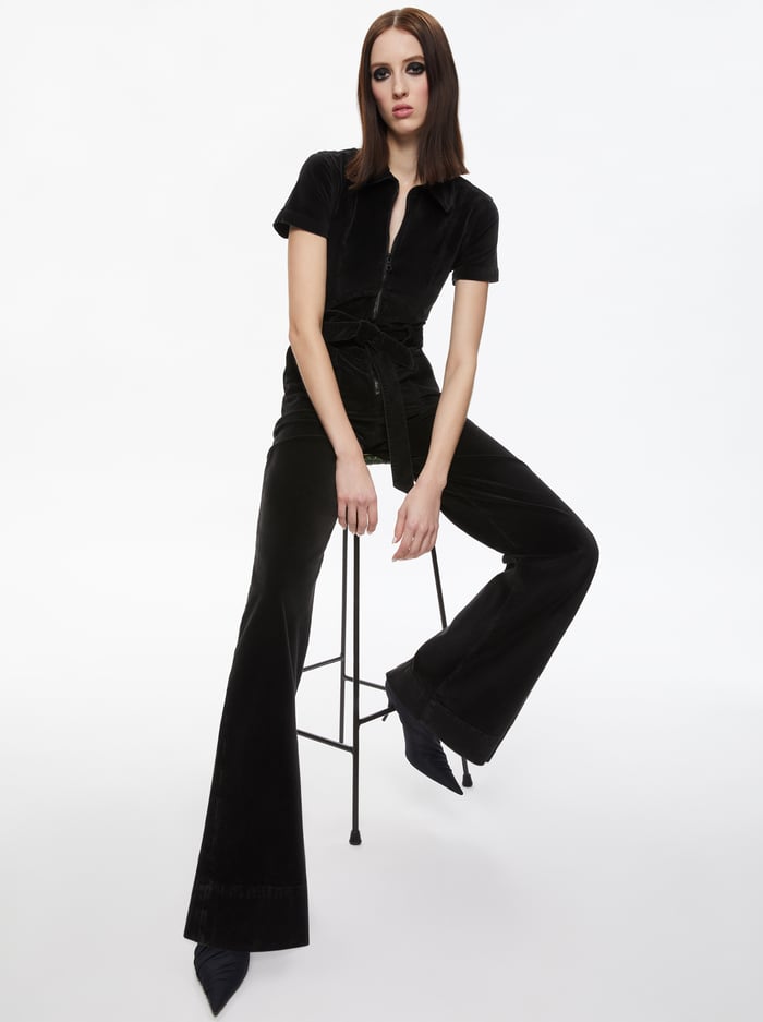 GORGEOUS WIDE LEG JUMPSUIT - BLACK image 2 - Alice And Olivia