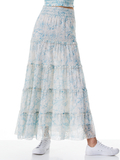 AISHA PANEL RUFFLED MIDI SKIRT - ANTIQUE BUTTERFLY OFF WHITE