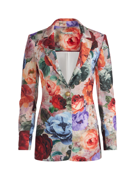 STORM FLORAL SM-BREANN FITTED LONG BLAZER