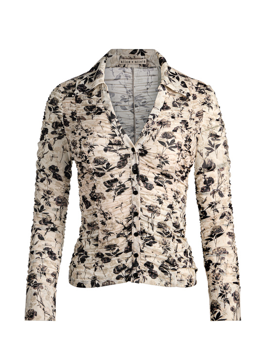 ARDEN FOREST SM-PORTIA MESH BUTTON DOWN