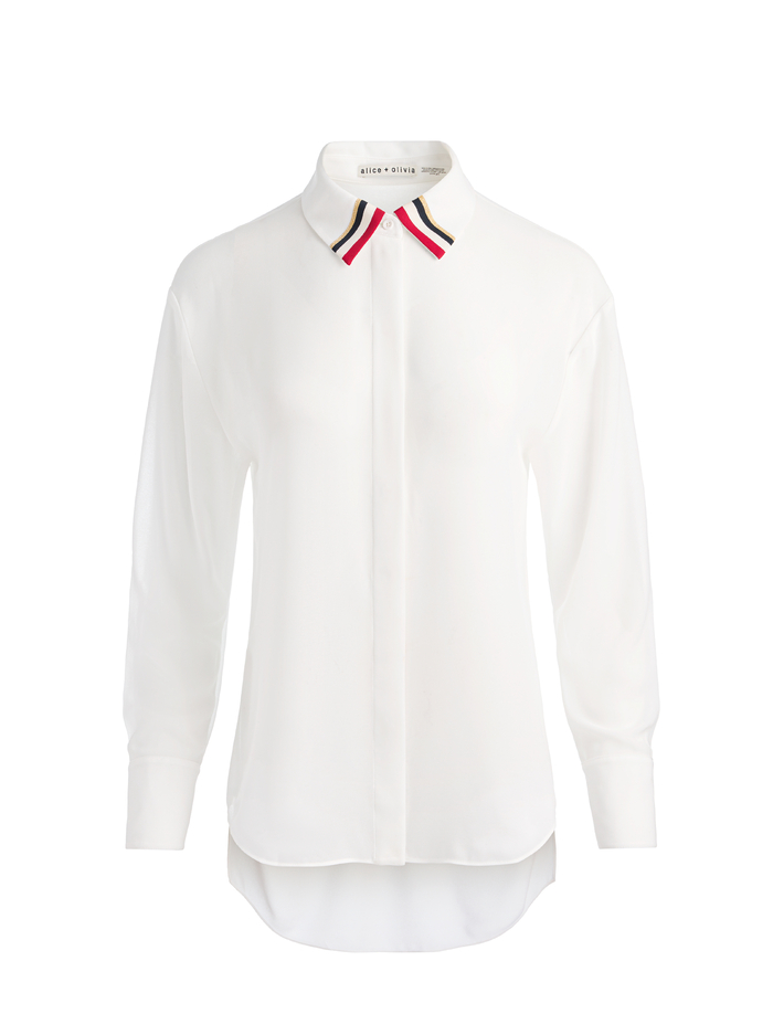 DIMITRA OVERSIZED BUTTON DOWN - OFF WHITE image 5 - Alice And Olivia