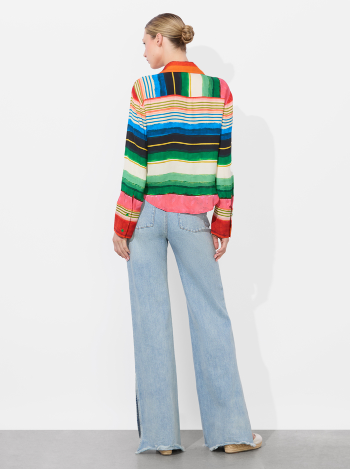 HANNON TIE FRONT BLOUSE - RAINBOW REEF image 3 - Alice And Olivia