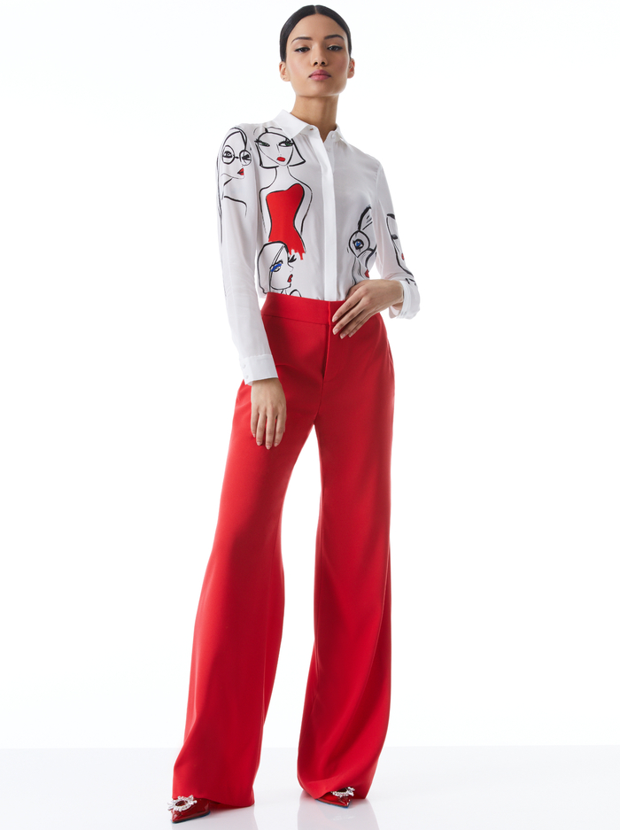 A+O X BLAIRZ WILLA PLACKET TOP - BLAIR Z image 4 - Alice And Olivia