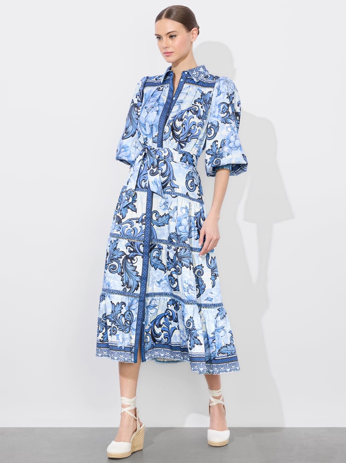 GENEVA MIDI DRESS - SCROLL SYMPHONY image 5 - Alice And Olivia