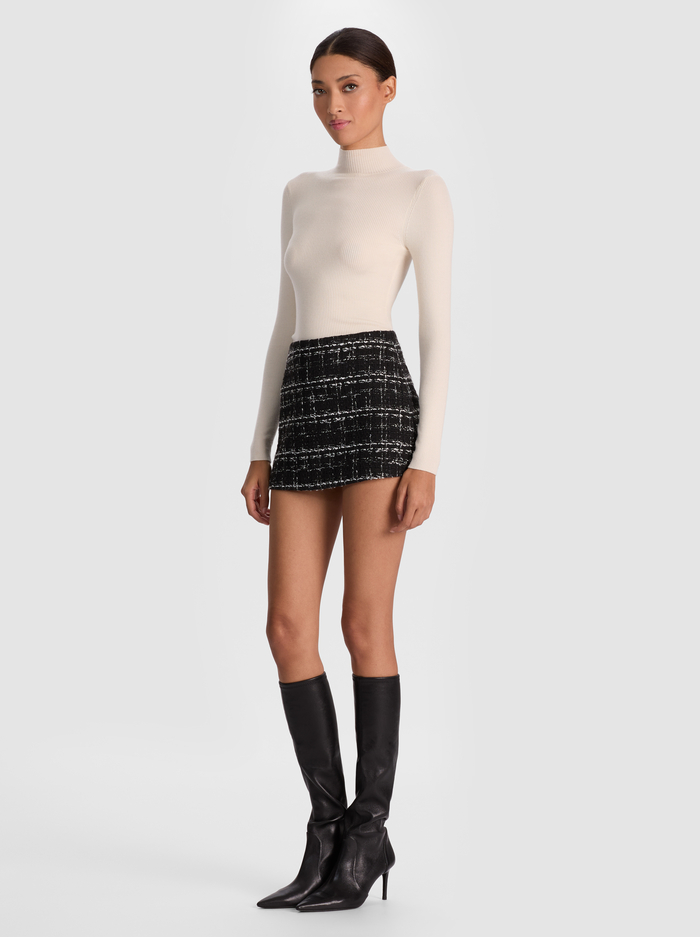 ROBERTA RIBBED TURTLENECK - ECRU image 4 - Alice And Olivia
