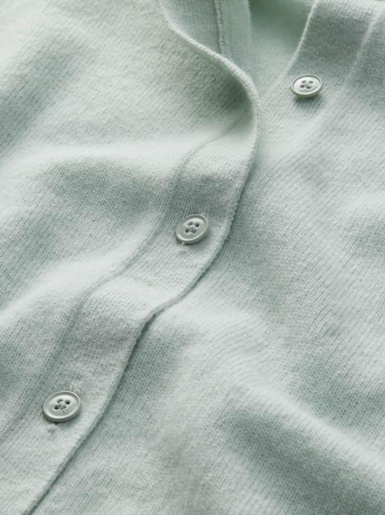 GREEN TEA-DOLLIE CASHMERE CARDIGAN