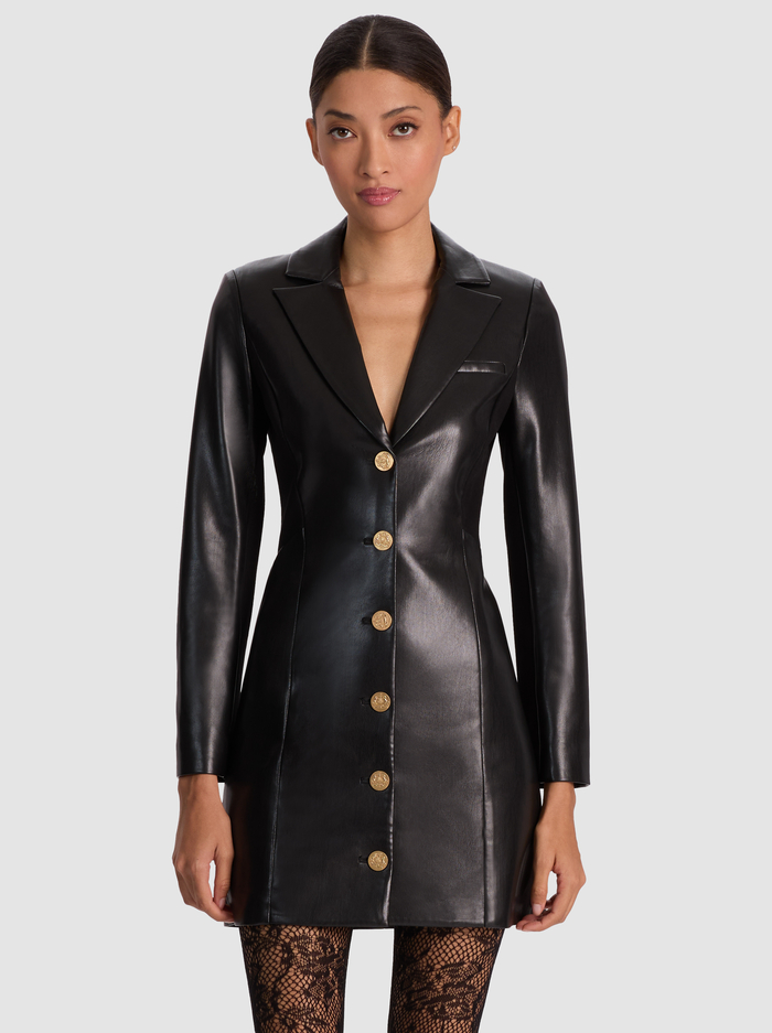 MICHELLE VEGAN BLAZER DRESS - BLACK image 3 - Alice And Olivia