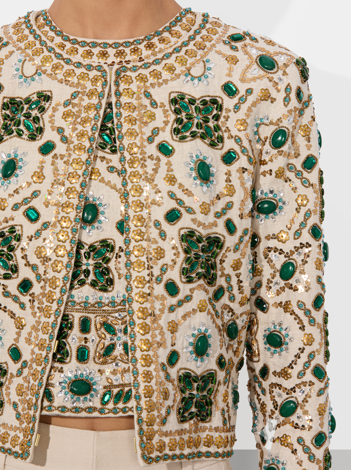 KIDMAN EMBELLISHED TWEED JACKET - OFF WHITE MULTI image 4 - Alice And Olivia