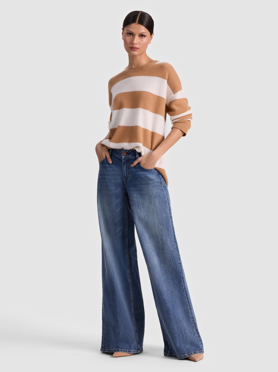 PRALINE/ECRU-LAURA CASHMERE PULLOVER