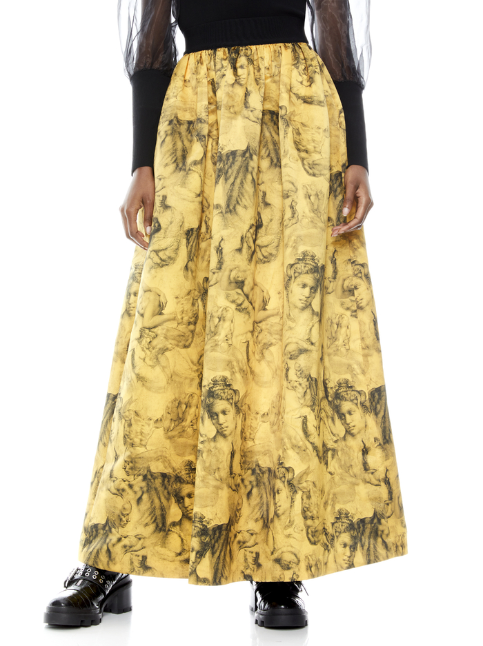 TINA LONG BALL GOWN SKIRT - ANGELO COLLAGE SAFFRON image 1 - Alice And Olivia